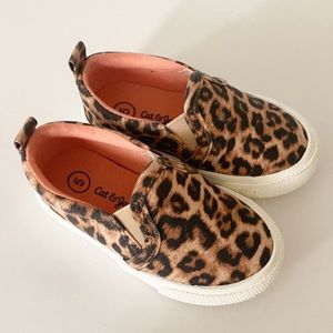 Toddler Girls’ Leopard Print Slip-On Sneakers